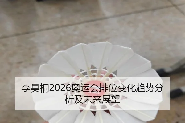 李昊桐2026奥运会排位变化趋势分析及未来展望